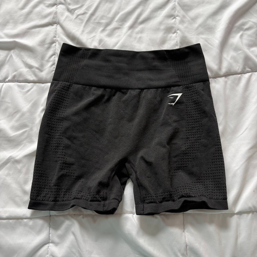 Gymshark Vital Seamless 2.0 Shorts Black High Waisted Athletic Workout